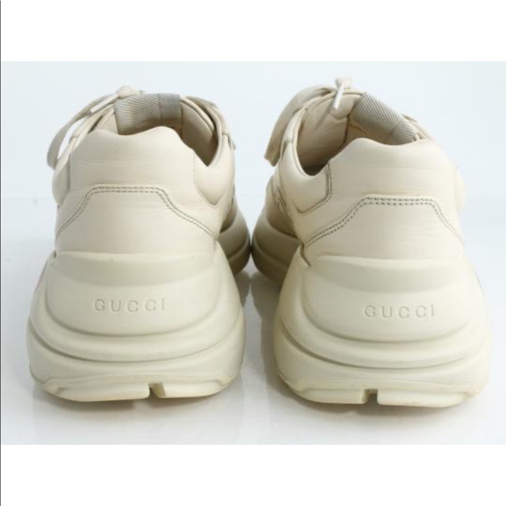 Gucci Rhyton Logo Leather Sneakers men 7 EUC - Picture 7 of 12